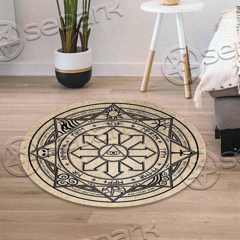 The Sigil Of Magic On Parchment SED-1064 Round Carpet