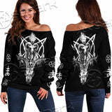 Baphomet Goat Head SED-1067 Off Shoulder Sweaters