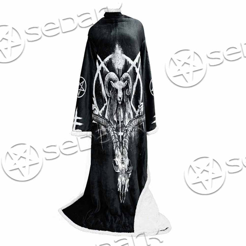 Baphomet Goat Head SED-1067 Sleeved Blanket