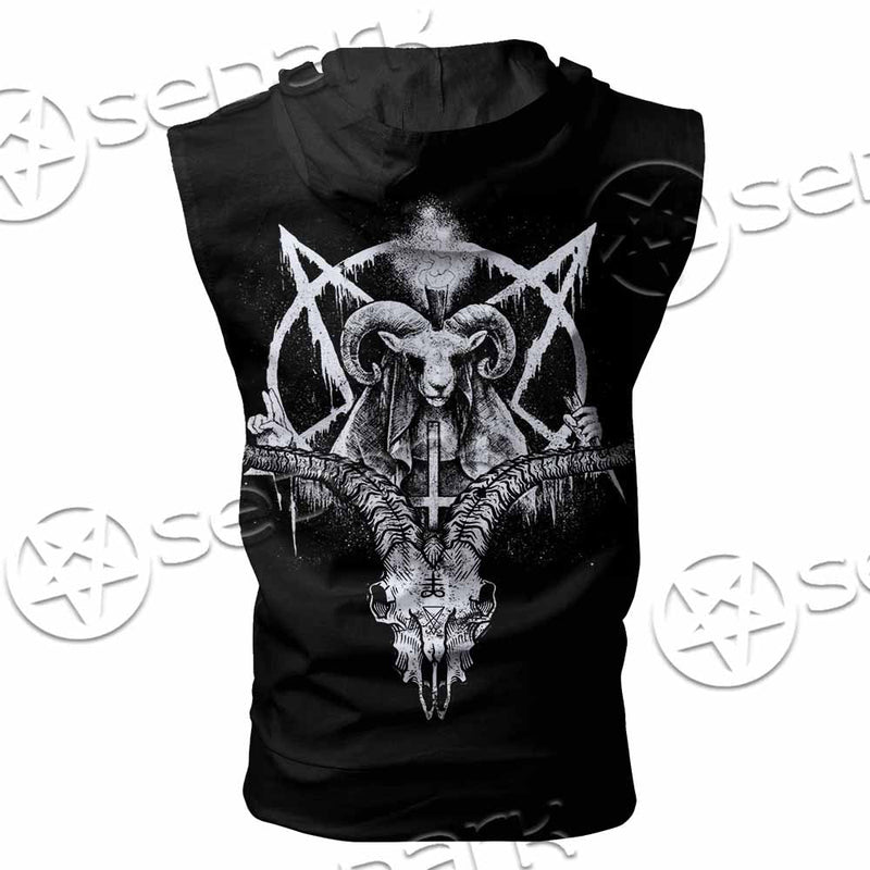 Baphomet Goat Head SED-1067 Zip Sleeveless Hoodie