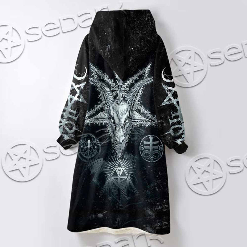 Baphomet Pentagram SED-1070 Oversized Sherpa Blanket Hoodie