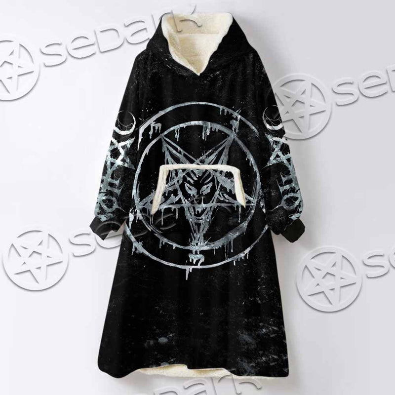 Baphomet Pentagram SED-1070 Oversized Sherpa Blanket Hoodie