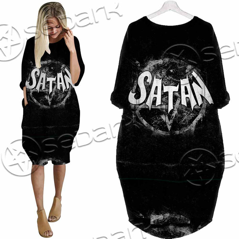 My Own God 666 SED-1071 Batwing Pocket Dress