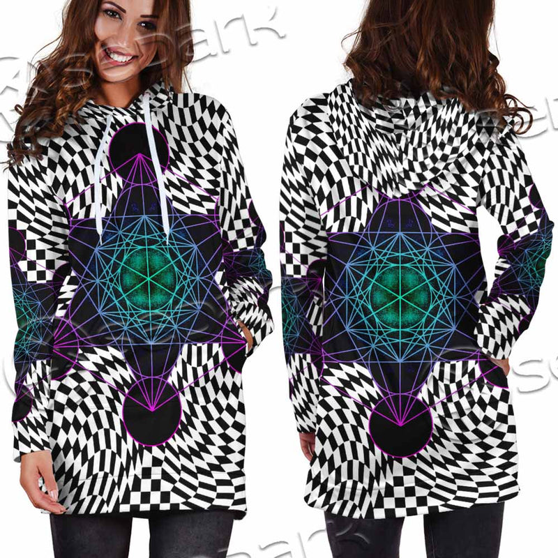 Psychedelic Metatron'S Cube SED-1072 Hoodie Dress