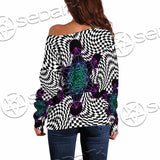 Psychedelic Metatron'S Cube SED-1072 Off Shoulder Sweaters