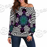 Psychedelic Metatron'S Cube SED-1072 Off Shoulder Sweaters