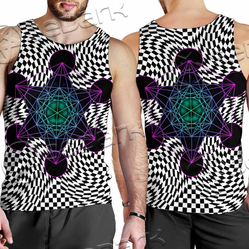 Psychedelic Metatron'S Cube SED-1072 Men Tank-tops