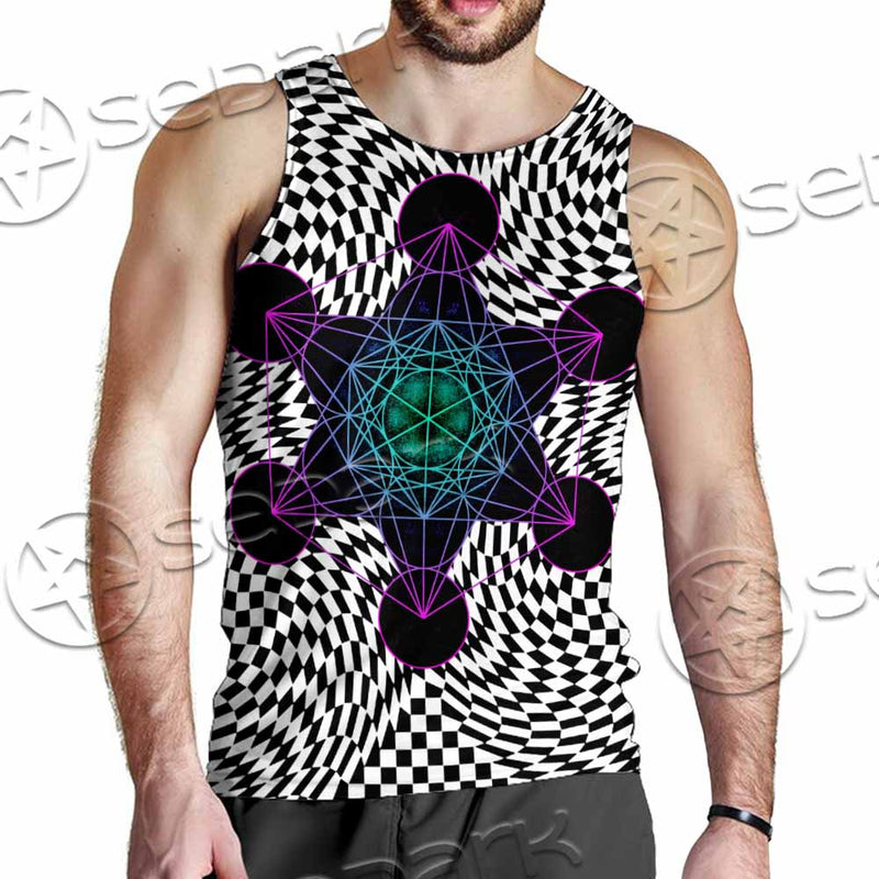 Psychedelic Metatron'S Cube SED-1072 Men Tank-tops