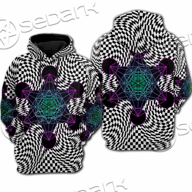 Psychedelic Metatron'S Cube SED-1072 Hoodie & Zip Hoodie Raglan