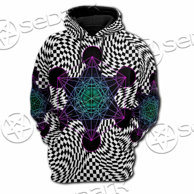 Psychedelic Metatron'S Cube SED-1072 Hoodie & Zip Hoodie Raglan