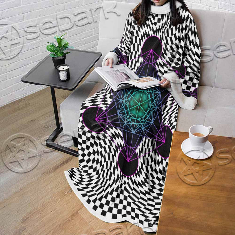 Psychedelic Metatron'S Cube SED-1072 Sleeved Blanket