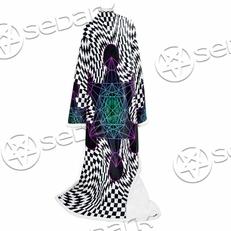 Psychedelic Metatron'S Cube SED-1072 Sleeved Blanket