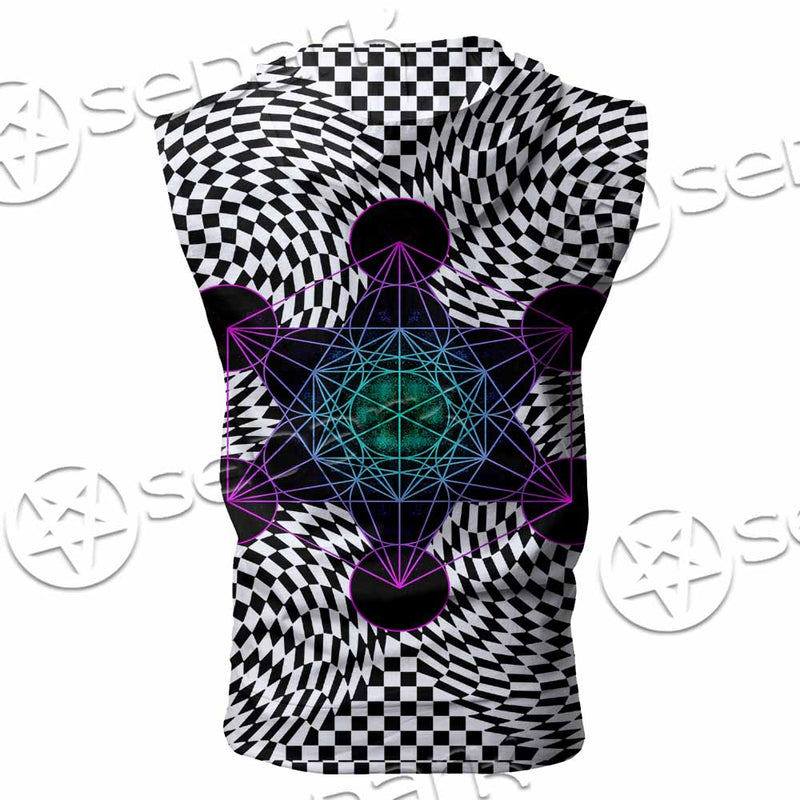 Psychedelic Metatron'S Cube SED-1072 Zip Sleeveless Hoodie