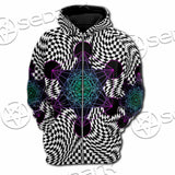 Psychedelic Metatron'S Cube SED-1072 Hoodie & Zip Hoodie Raglan