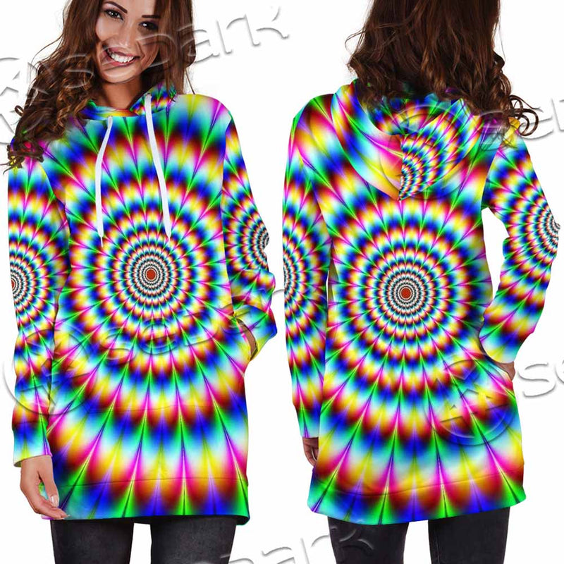 Psychedelic Optical Illusions SED-1073 Hoodie Dress