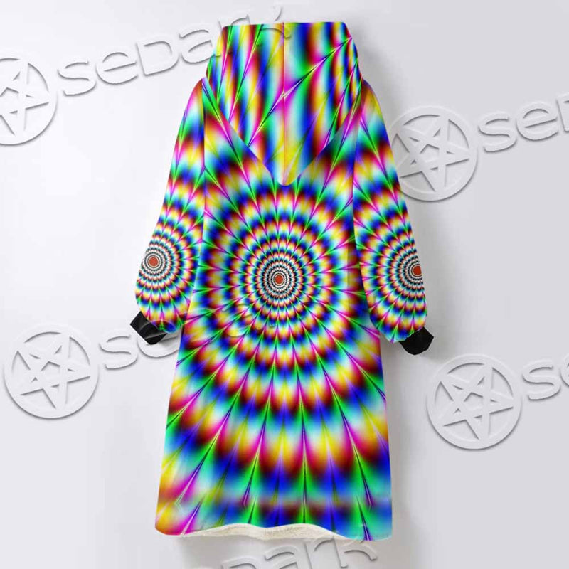 Psychedelic Optical Illusions SED-1073 Oversized Sherpa Blanket Hoodie