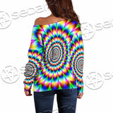 Psychedelic Optical Illusions SED-1073 Off Shoulder Sweaters