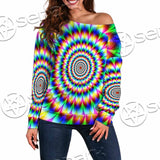 Psychedelic Optical Illusions SED-1073 Off Shoulder Sweaters