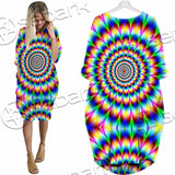 Psychedelic Optical Illusions SED-1073 Batwing Pocket Dress