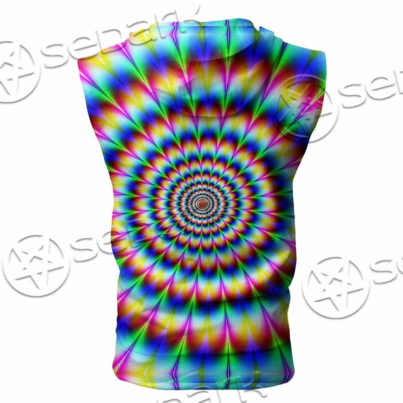 Psychedelic Optical Illusions SED-1073 Zip Sleeveless Hoodie