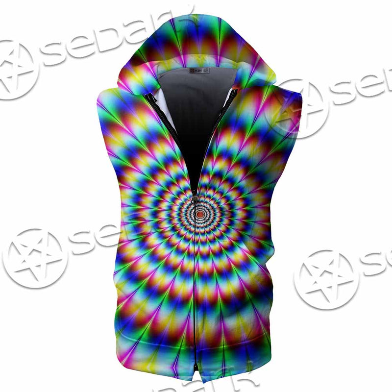 Psychedelic Optical Illusions SED-1073 Zip Sleeveless Hoodie