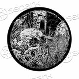 Circle Death Metal Illustration Skull Horror SED-1075 Round Carpet