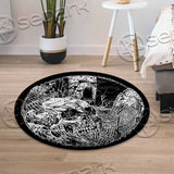 Circle Death Metal Illustration Skull Horror SED-1075 Round Carpet