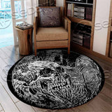 Circle Death Metal Illustration Skull Horror SED-1075 Round Carpet