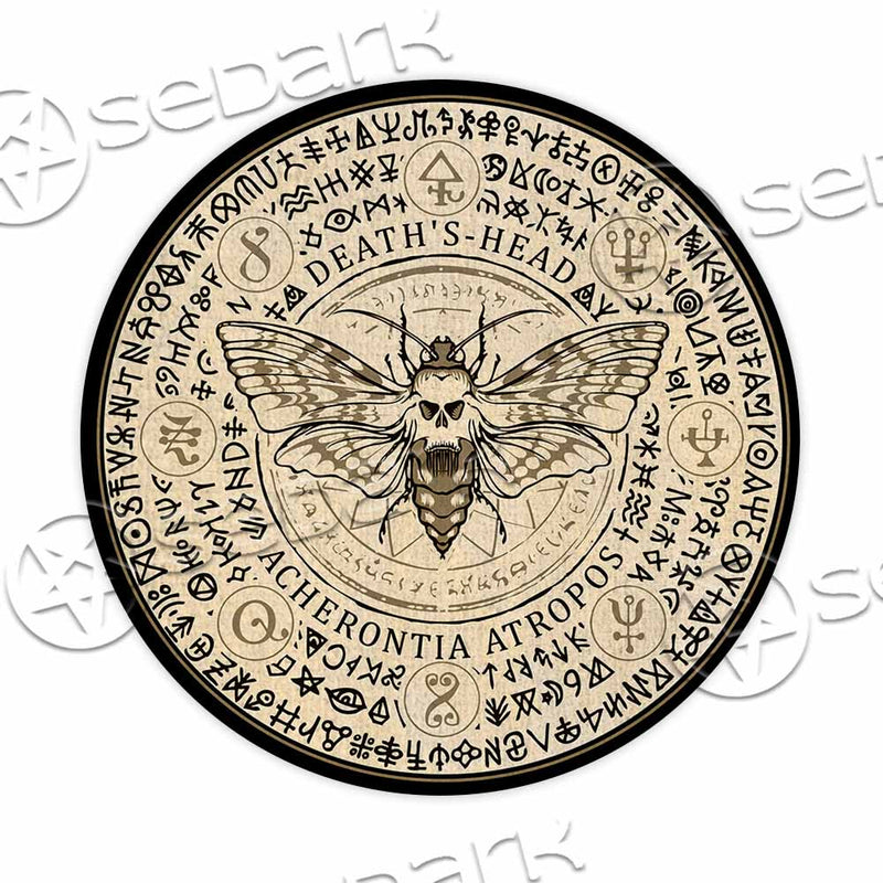 Moth Dead Head Rune SED-1077 Round Carpet