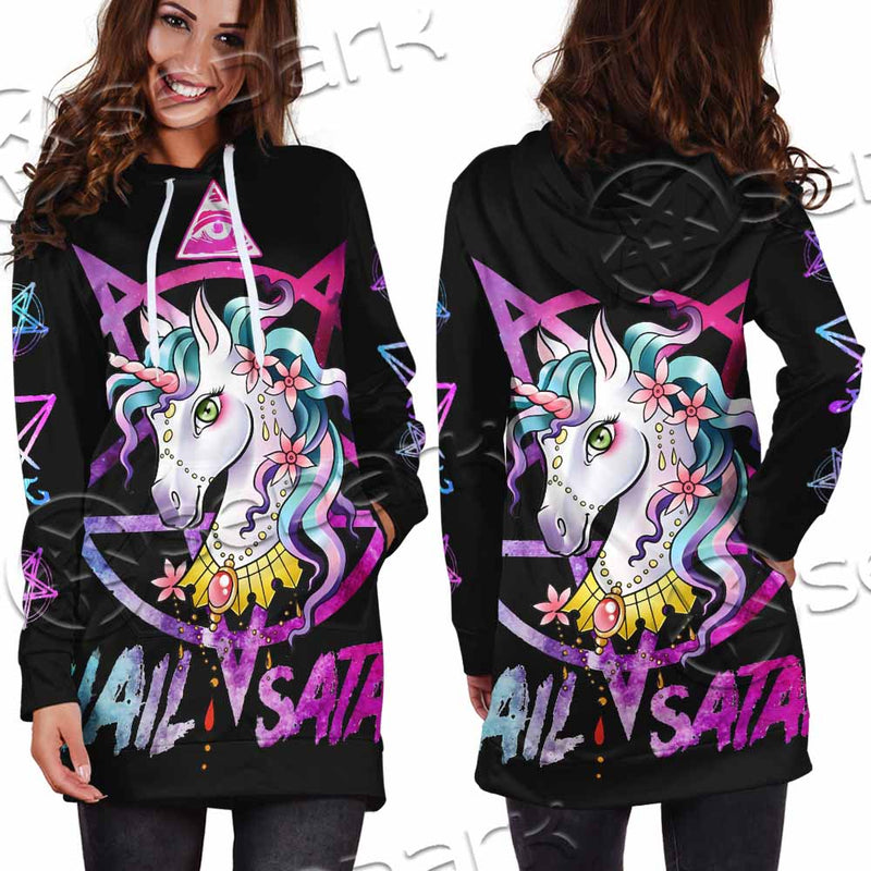 Unicorn Hail Satan SED-1078 Hoodie Dress