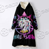 Unicorn Hail Satan SED-1078 Oversized Sherpa Blanket Hoodie