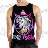 Unicorn Hail Satan SED-1078 Men Tank-tops