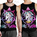 Unicorn Hail Satan SED-1078 Men Tank-tops