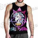 Unicorn Hail Satan SED-1078 Men Tank-tops