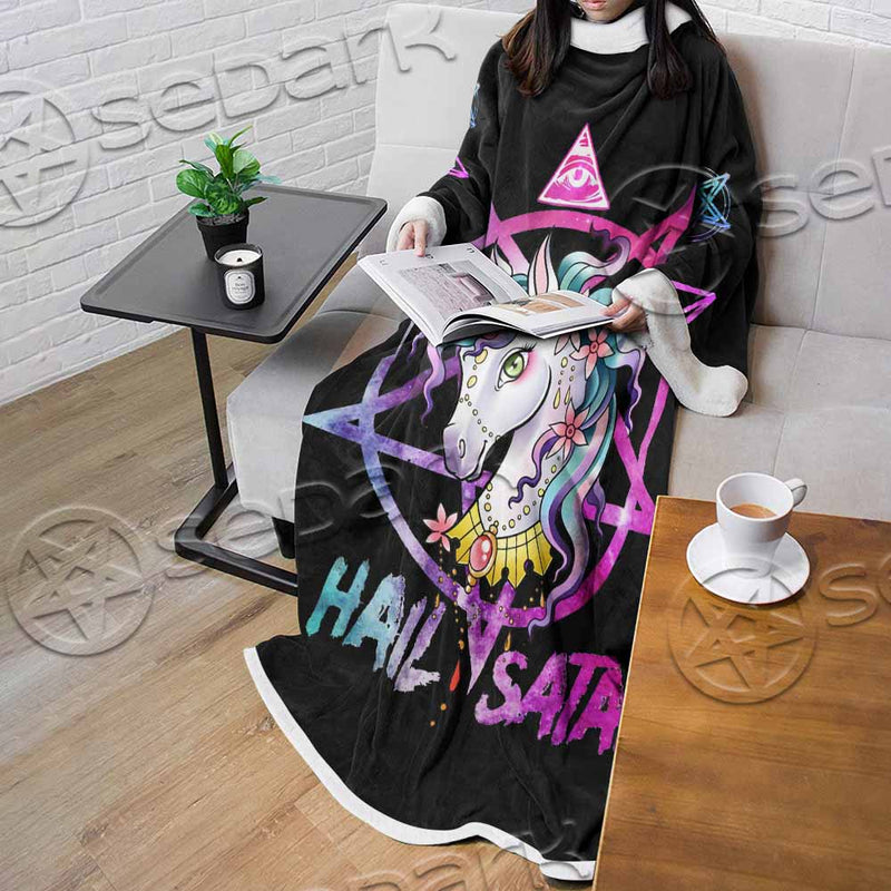 Unicorn Hail Satan SED-1078 Sleeved Blanket