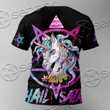Unicorn Hail Satan SED-1078 Unisex T-shirt