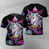 Unicorn Hail Satan SED-1078 Unisex T-shirt