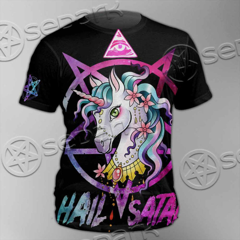 Unicorn Hail Satan SED-1078 Unisex T-shirt