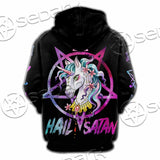 Unicorn Hail Satan SED-1078 Hoodie & Zip Hoodie Raglan