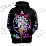 Unicorn Hail Satan SED-1078 Hoodie & Zip Hoodie Raglan