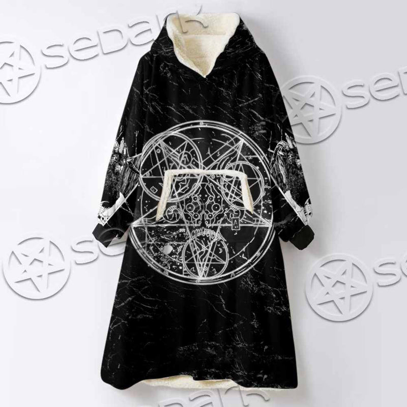 Baphomet With Cat SED-1079 Oversized Sherpa Blanket Hoodie