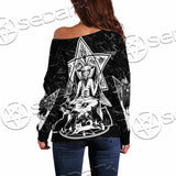 Baphomet With Cat SED-1079 Off Shoulder Sweaters
