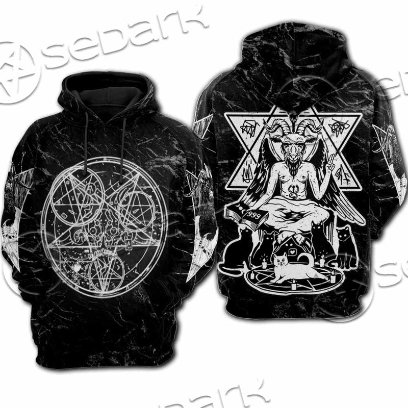 Baphomet With Cat SED-1079 Hoodie & Zip Hoodie Raglan