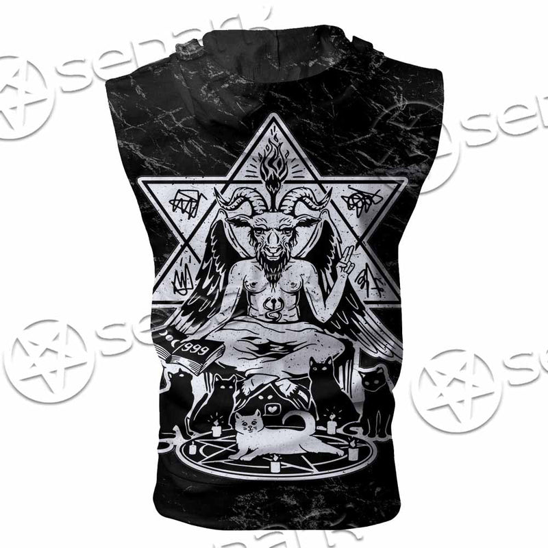 Baphomet With Cat SED-1079 Zip Sleeveless Hoodie