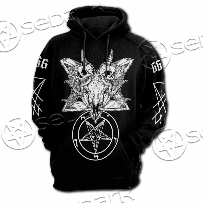 Skull Baphomet Satanism SED-1080 Hoodie & Zip Hoodie Raglan