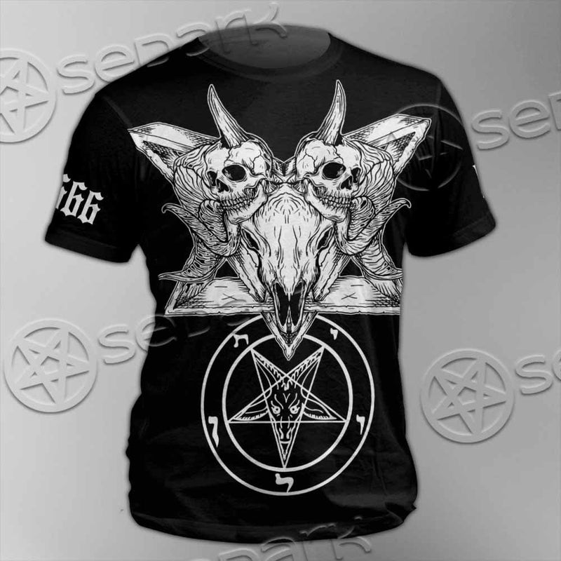 Skull Baphomet Satanism SED-1080 Unisex T-shirt