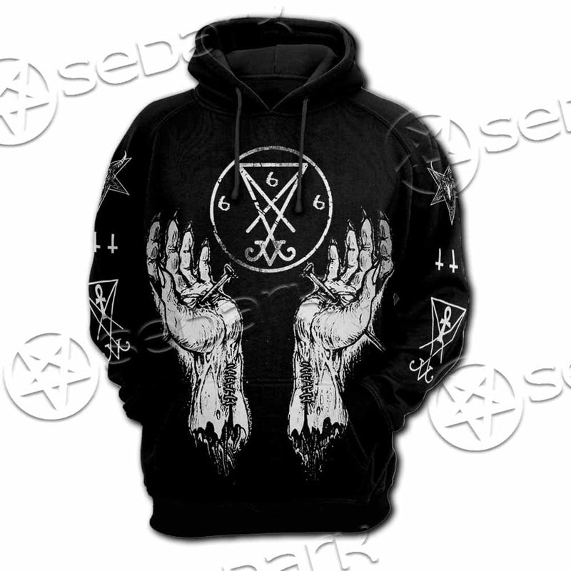 Lucifer Inverted Cross SED-1081 Hoodie & Zip Hoodie Raglan