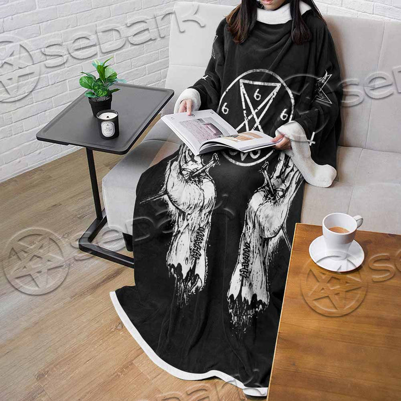 Lucifer Inverted Cross SED-1081 Sleeved Blanket