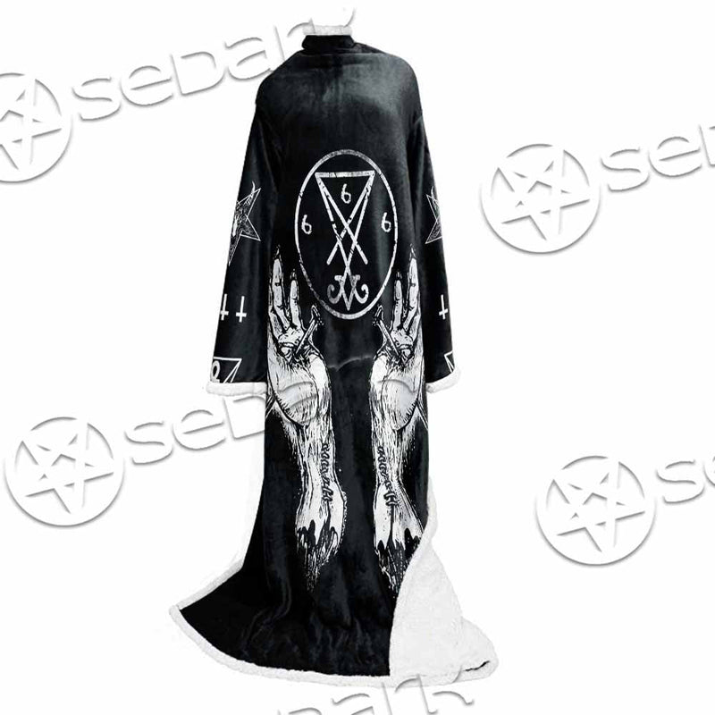 Lucifer Inverted Cross SED-1081 Sleeved Blanket
