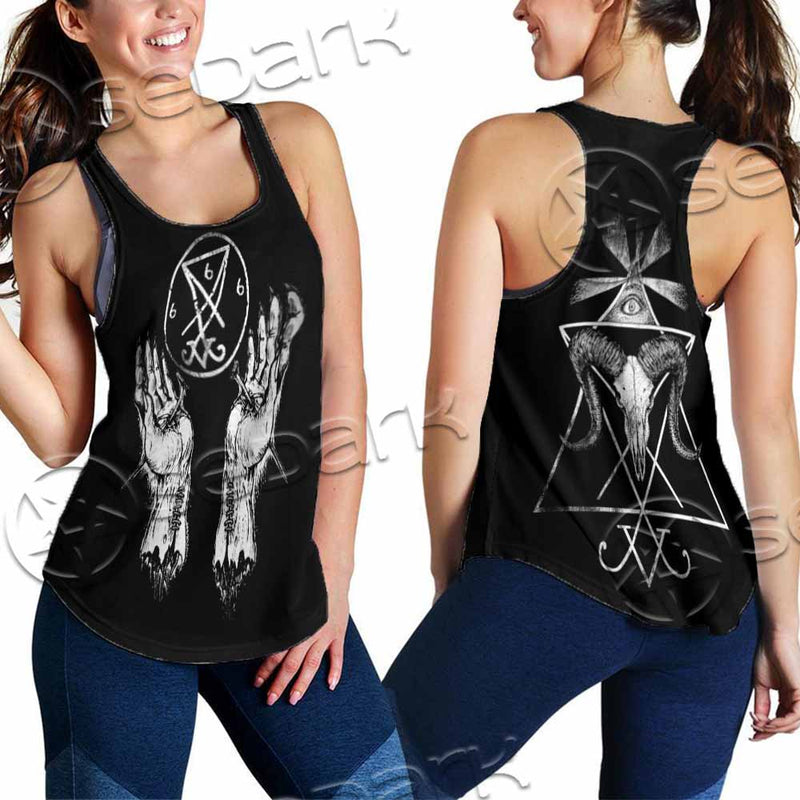 Lucifer Inverted Cross SED-1081 Women Tank Top